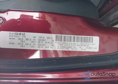 2018 Dodge Grand Caravan Gt z USA, uszkodzony, nr VIN 2C4RDGEG3JR280918